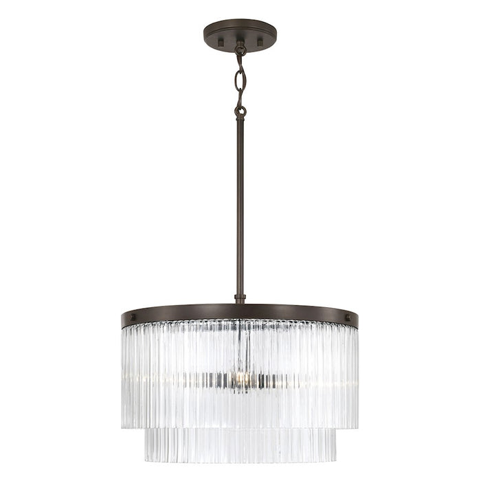 Capital Lighting Vaughn 3Lt Pendant, Oil Rubbed Bronze/Beveled Fluted