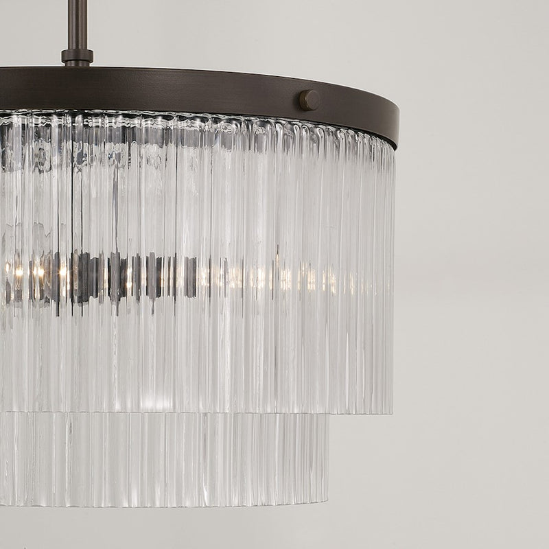 Capital Lighting Vaughn 3Lt Pendant, Oil Rubbed Bronze/Beveled Fluted