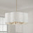 Capital Lighting Sabine 6 Light Pendant, Brass/White Fabric Shade