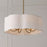 Capital Lighting Sabine 6 Light Pendant, Brass/White Fabric Shade