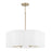 Capital Lighting Sabine 6 Light Pendant, Brass/White Fabric Shade