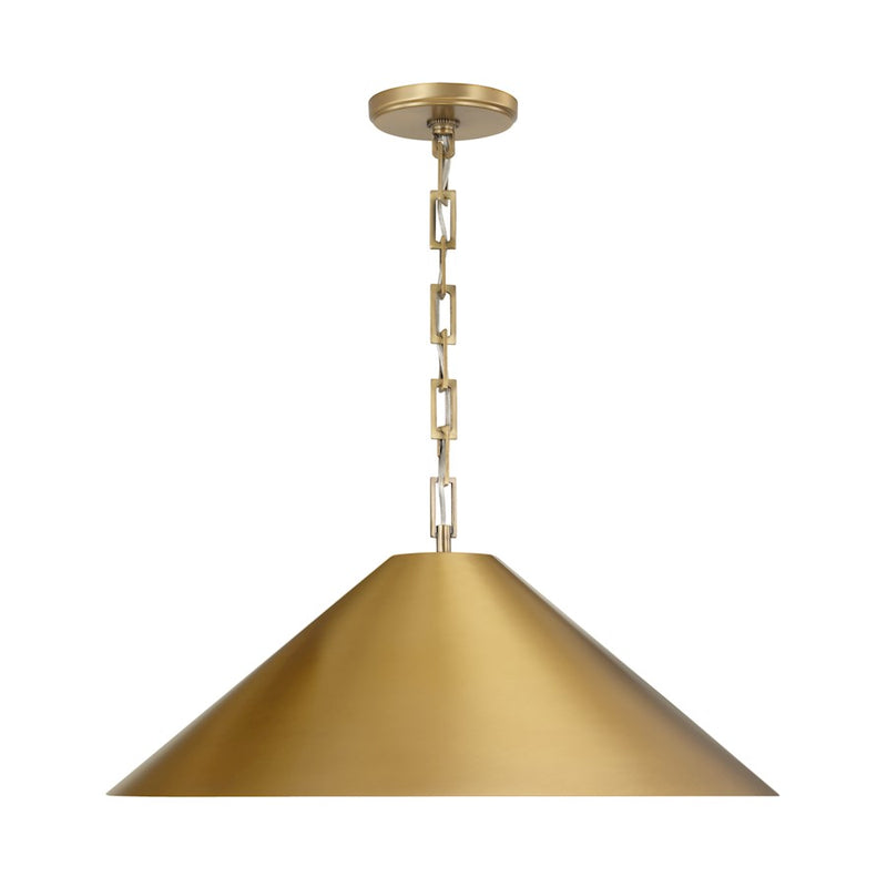 Capital Lighting Avery 1Lt 22" Pendant, Brass/Brass Metal/Brass