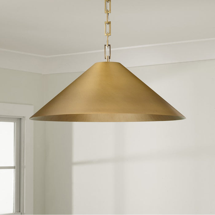 Capital Lighting Avery 1Lt 22" Pendant, Brass/Brass Metal/Brass