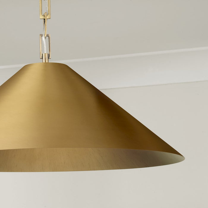Capital Lighting Avery 1Lt 22" Pendant, Brass/Brass Metal/Brass