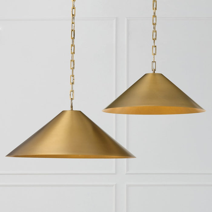 Capital Lighting Avery 1Lt 22" Pendant, Brass/Brass Metal/Brass