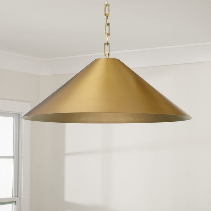 Capital Lighting Avery 1Lt 28" Pendant, Brass/Brass Metal/Brass