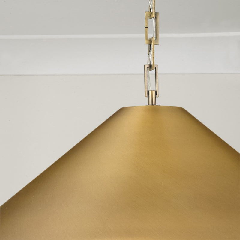 Capital Lighting Avery 1Lt 28" Pendant, Brass/Brass Metal/Brass