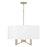 Capital Lighting Ingrid 4 Light Pendant, Brass/White Fabric Shade - 357041MA