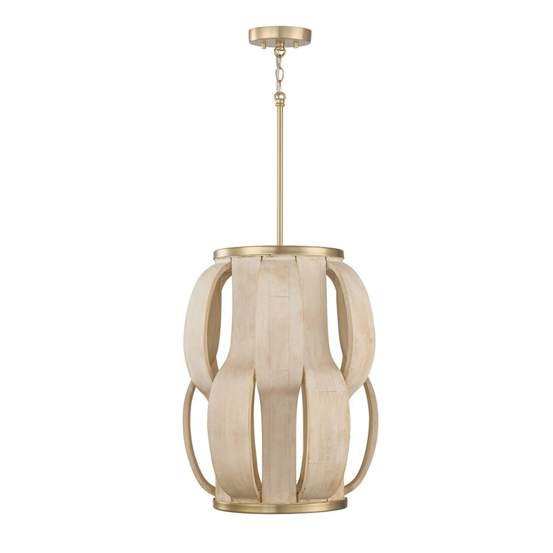 Capital Lighting Willa 1 Light Pendant, Matte Brass