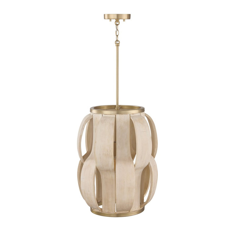 Capital Lighting Willa 1 Light Pendant, Matte Brass