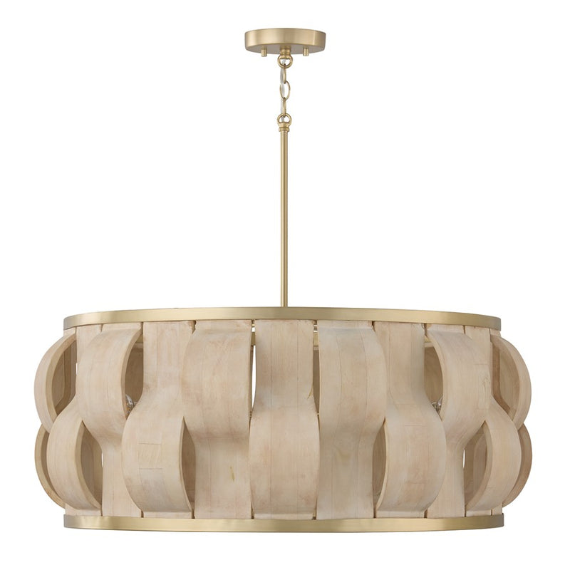 Capital Lighting Willa 6 Light Pendant, Matte Brass