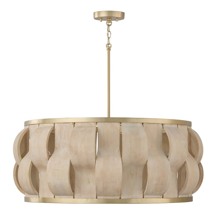 Capital Lighting Willa 6 Light Pendant, Matte Brass - 357561MA