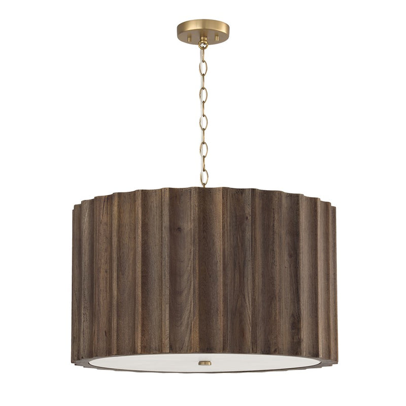 Capital Lighting Cody 4 Light Pendant, Matte Brass