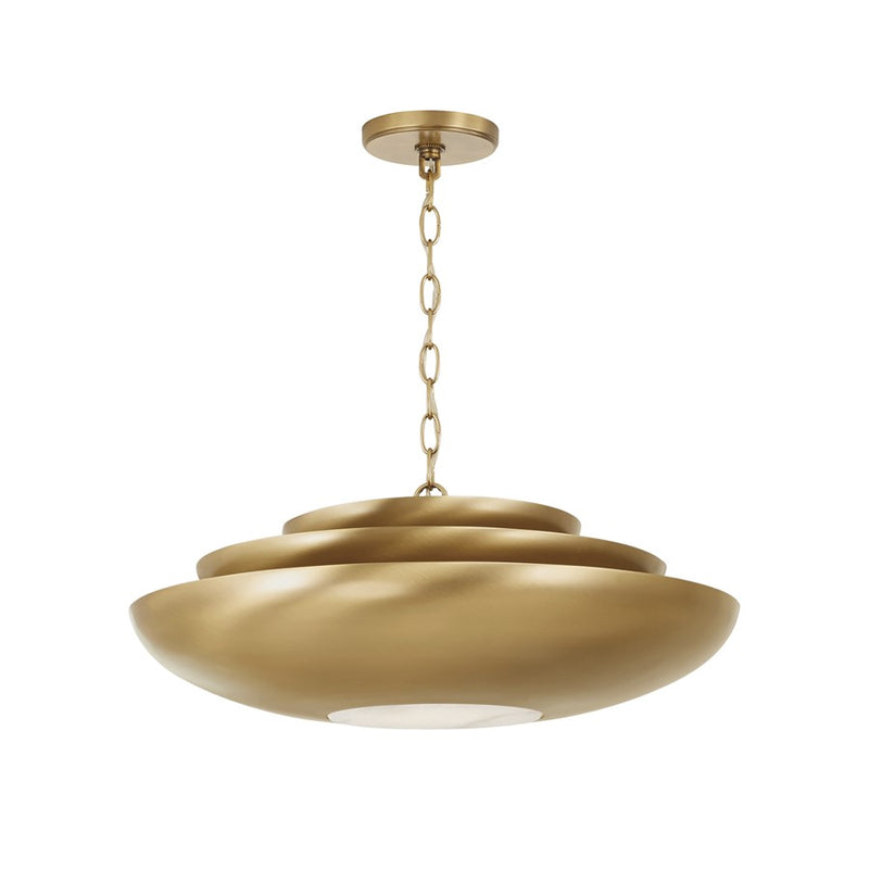 Capital Lighting Gia 1 Light Pendant, Aged Brass