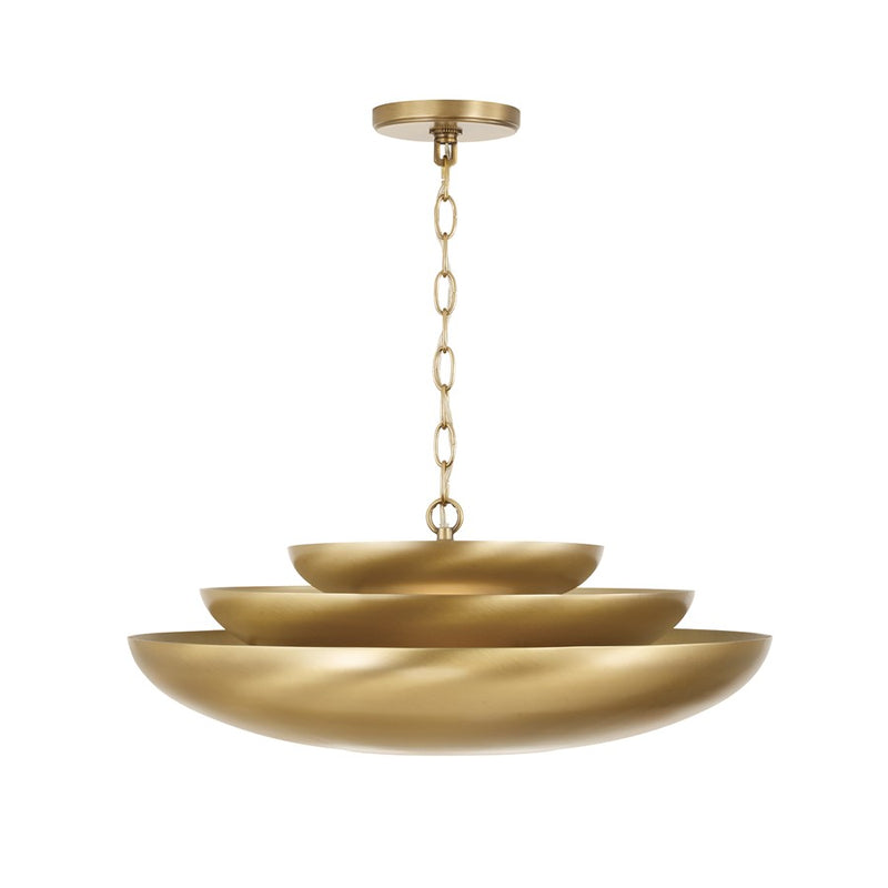 Capital Lighting Gia 1 Light Pendant, Aged Brass