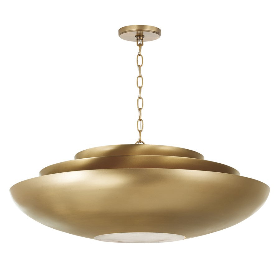 Capital Lighting Gia 4 Light Pendant, Aged Brass - 357741AD