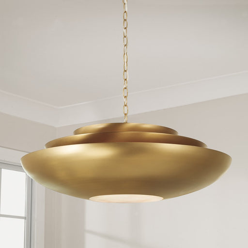 Capital Lighting Gia 4 Light Pendant, Aged Brass