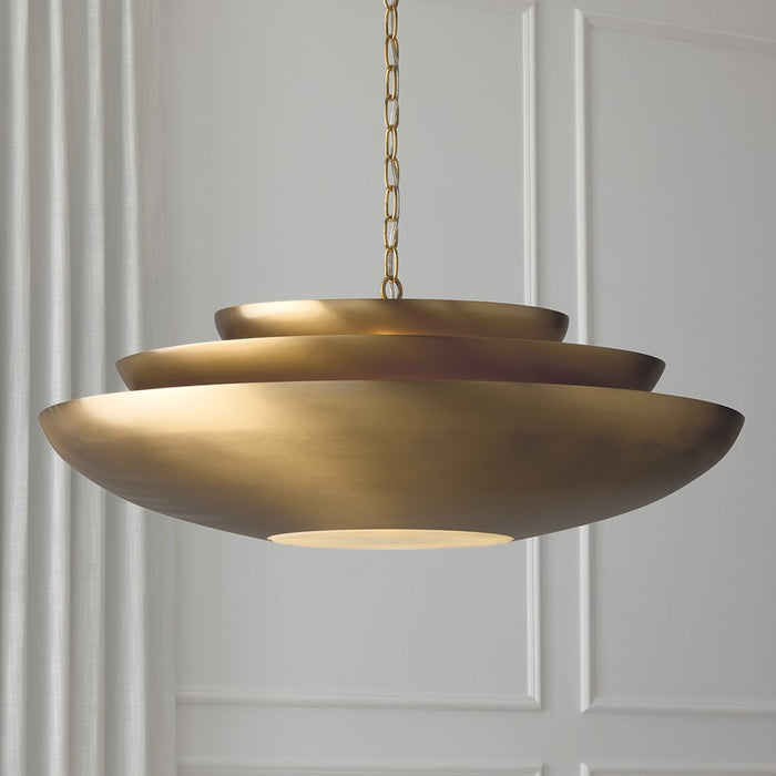 Capital Lighting Gia 4 Light Pendant, Aged Brass