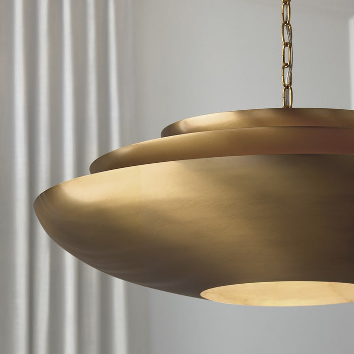 Capital Lighting Gia 4 Light Pendant, Aged Brass
