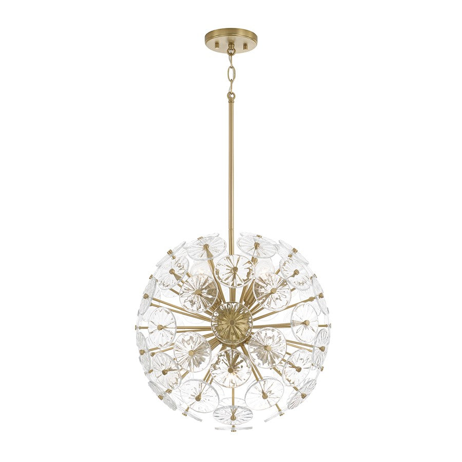 Capital Lighting Emelie 8 Light Pendant, Matte Brass - 357881MA