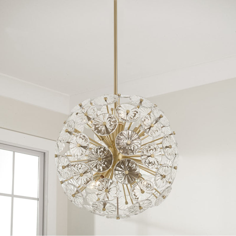 Capital Lighting Emelie 8 Light Pendant, Matte Brass