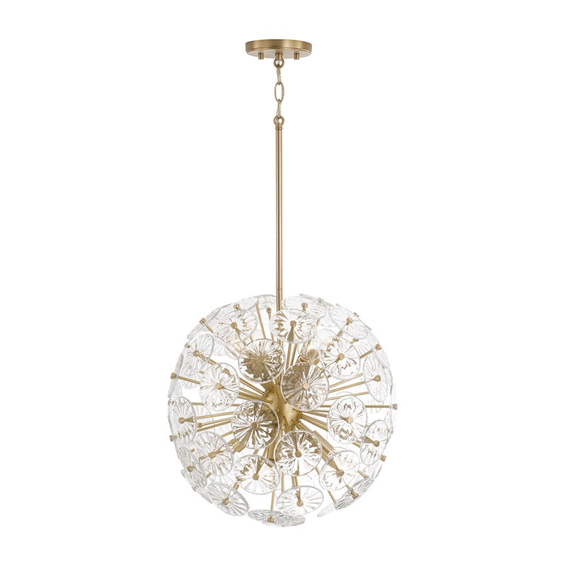 Capital Lighting Emelie 8 Light Pendant, Matte Brass