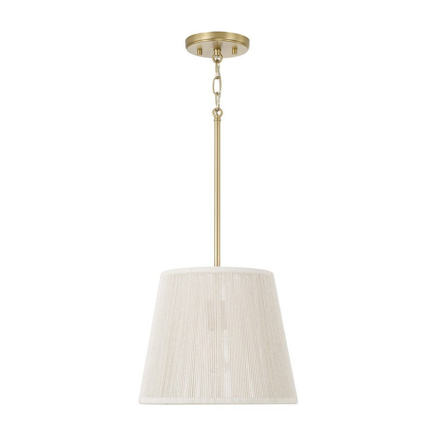 Capital Lighting Tara 1 Light 12" Pendant, Matte Brass - 357911MA