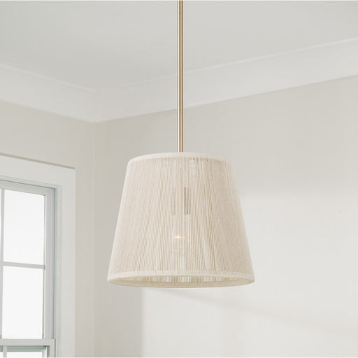 Capital Lighting Tara 1 Light 12" Pendant, Matte Brass