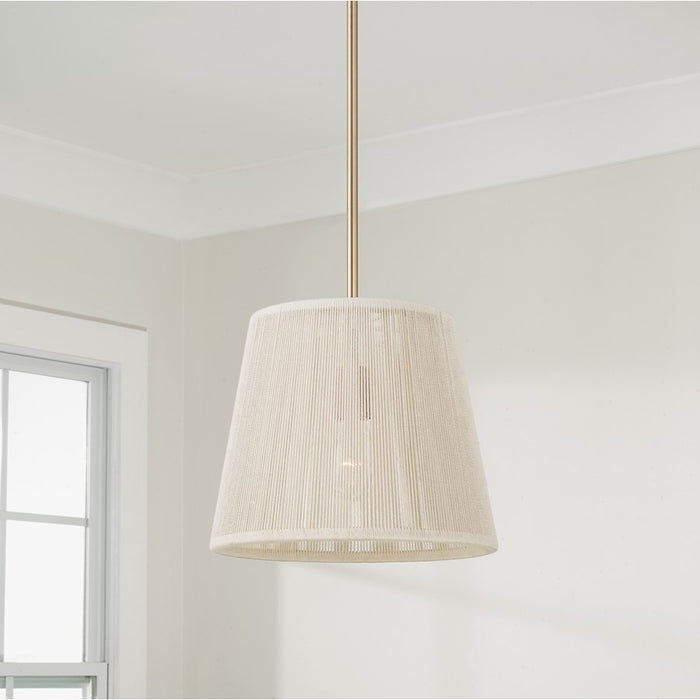 Capital Lighting Tara 1 Light 12" Pendant, Matte Brass