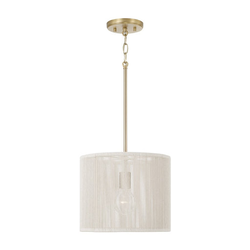 Capital Lighting Tara 1 Light 12" Drum Pendant, Matte Brass - 357912MA