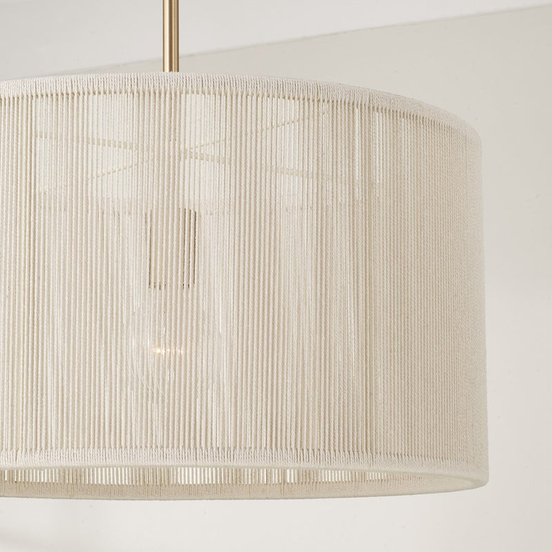 Capital Lighting Tara 1 Light 18" Drum Pendant, Matte Brass