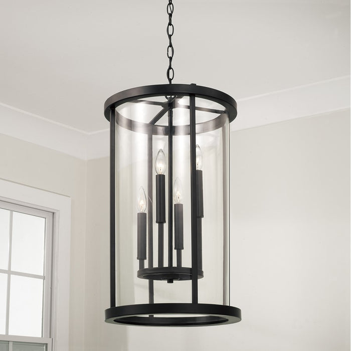 Capital Lighting Davis 4Lt Pendant, Espresso and Brass/Clear Glass