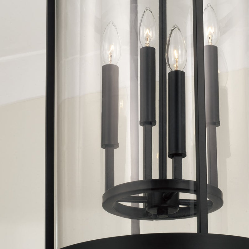 Capital Lighting Davis 4Lt Pendant, Espresso and Brass/Clear Glass