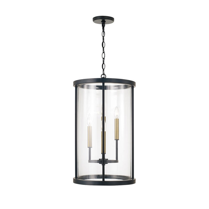 Capital Lighting Davis 4Lt Pendant, Espresso and Brass/Clear Glass