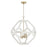 Capital Lighting Geo 4 Light Pendant, Flat White and Matte Brass - 358441WM