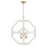 Capital Lighting Geo 4 Light Pendant, Flat White and Matte Brass