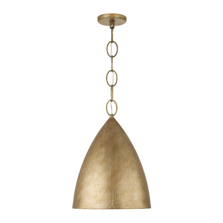 Capital Lighting Francesca 1Lt 13" Pendant, Gold/Textured Metal - 358511FT