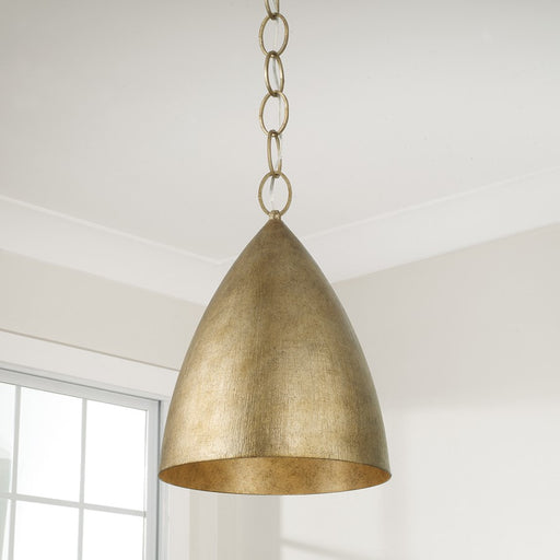 Capital Lighting Francesca 1Lt 13" Pendant, Gold/Textured Metal