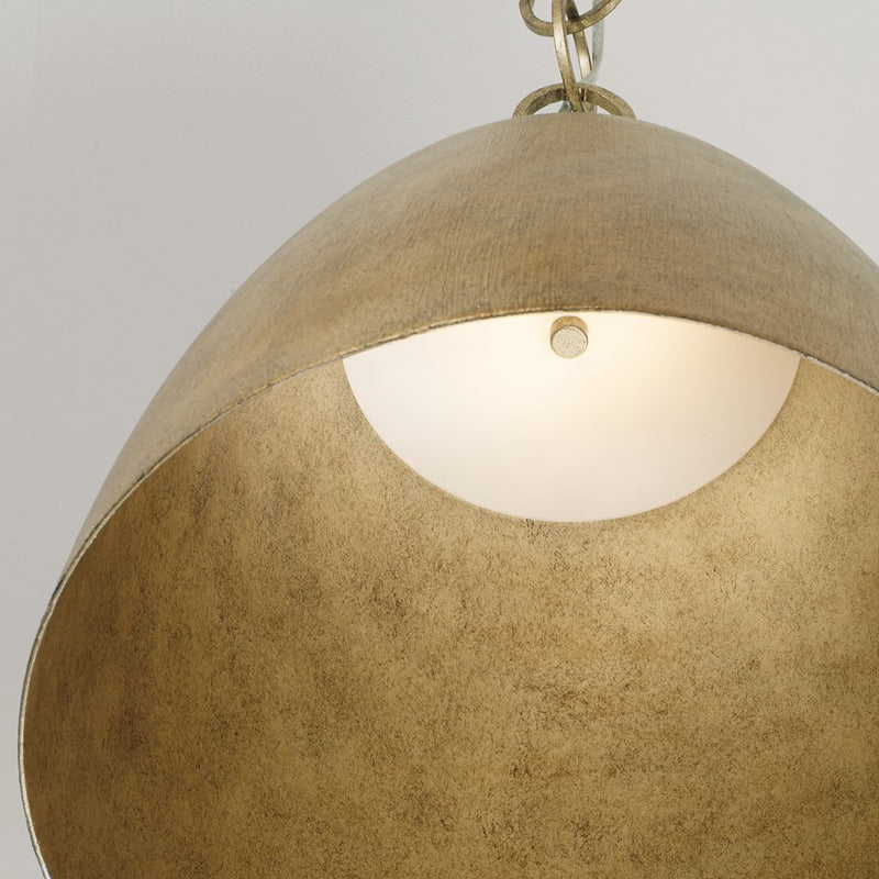 Capital Lighting Francesca 1Lt 13" Pendant, Gold/Textured Metal