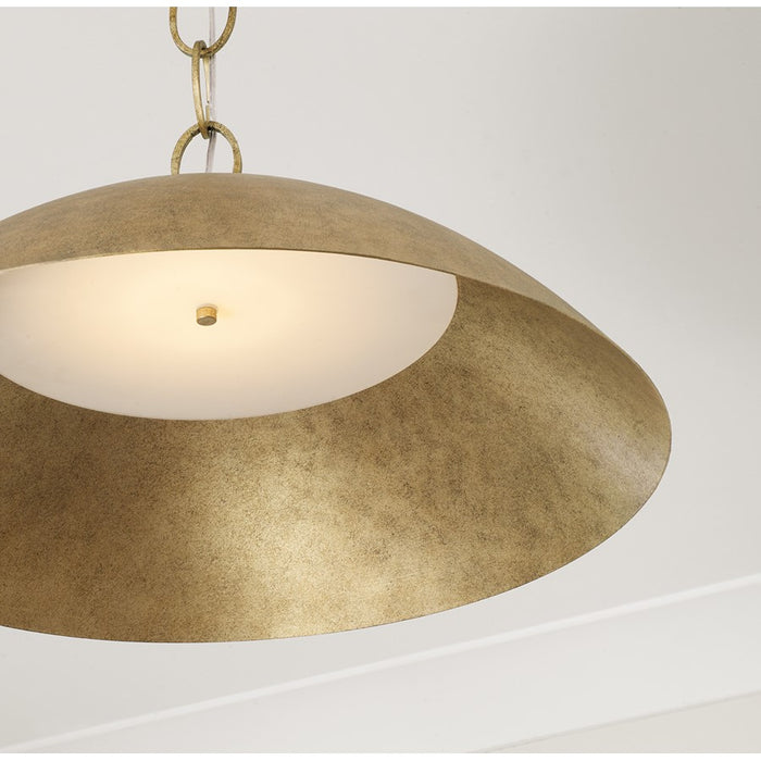 Capital Lighting Francesca 1Lt 24" Pendant, Gold/Textured Metal