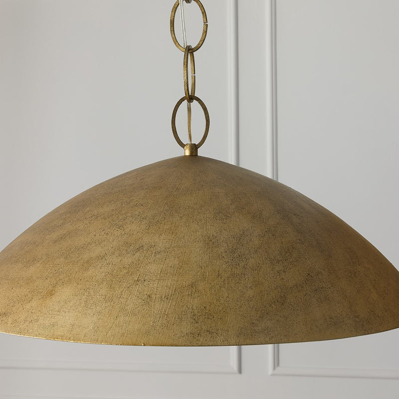 Capital Lighting Francesca 1Lt 24" Pendant, Gold/Textured Metal