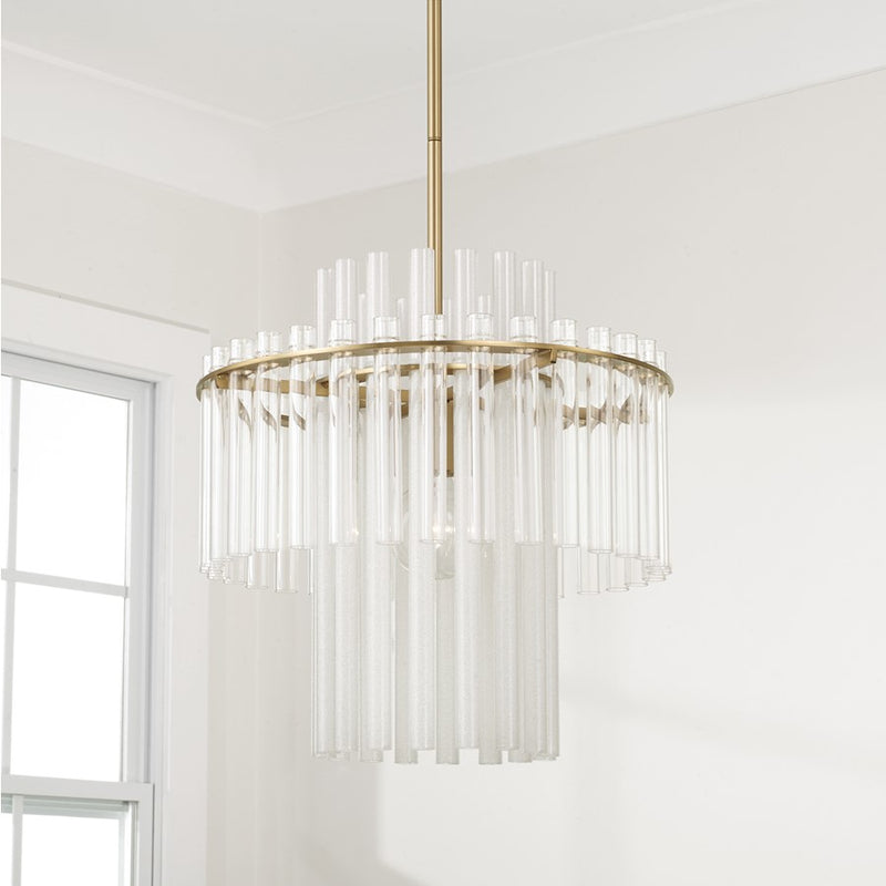 Capital Lighting Blair 1 Light Pendant, Aged Brass