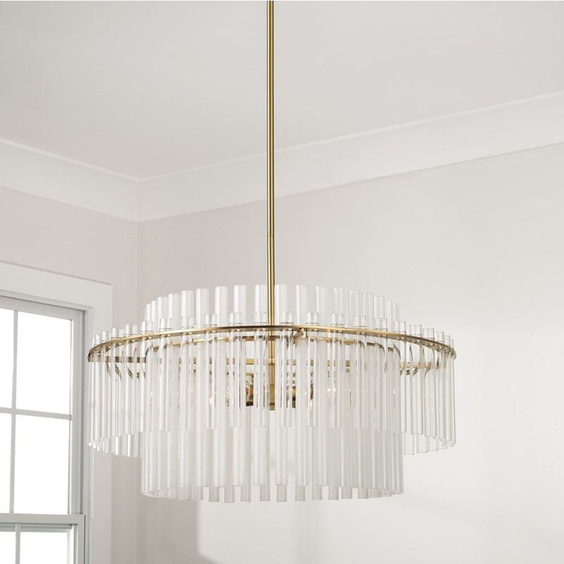 Capital Lighting Blair 4 Light Pendant, Aged Brass