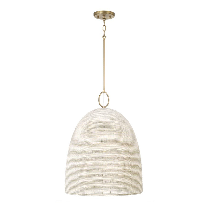 Capital Lighting Natalia 1 Light 24" Pendant, Aged Brass