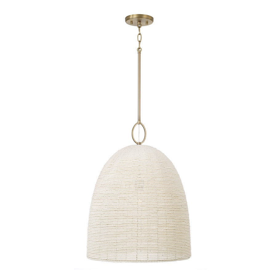Capital Lighting Natalia 1 Light 24" Pendant, Aged Brass - 358811AD