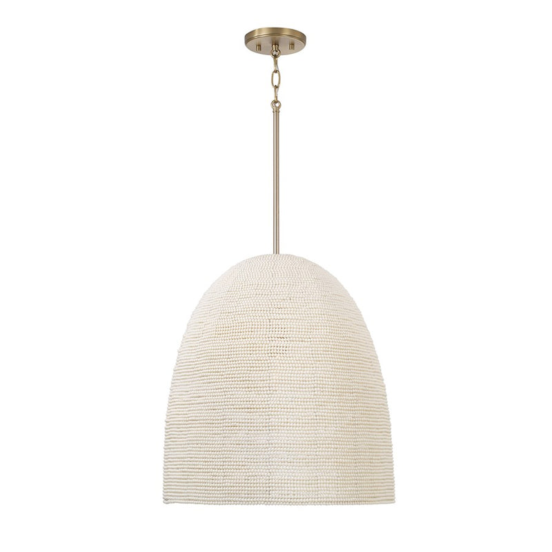 Capital Lighting Natalia 1 Light 24" Pendant, Aged Brass