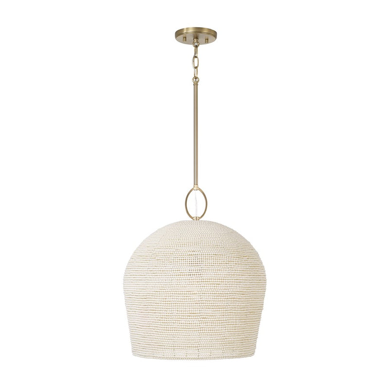 Capital Lighting Natalia 1 Light 20" Pendant, Aged Brass