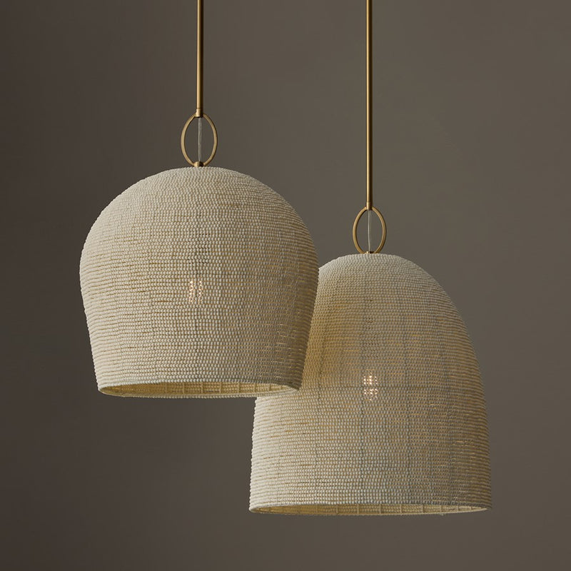 Capital Lighting Natalia 1 Light 20" Pendant, Aged Brass