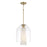 Capital Lighting Liz 1Lt Pendant, Brass/Clear/Faux Alabaster Glass - 358911AD