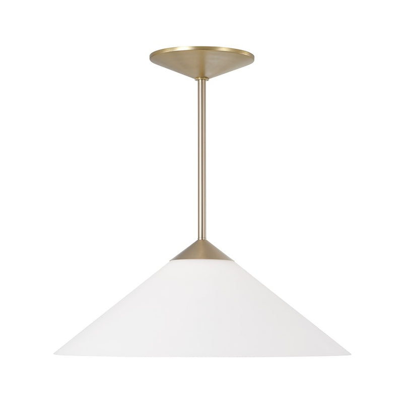Capital Lighting Gatsby 1 Light Pendant, Matte Brass/Soft White Glass